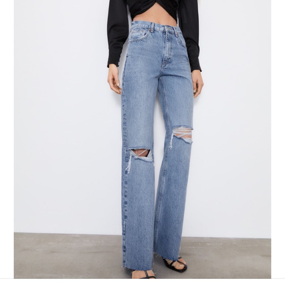 Zara “HI RISE WIDE LEG FULL LENGTH JEAN” size 26